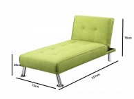 Sleep Design New York Green Fabric Chaise Lounge Bed Thumbnail