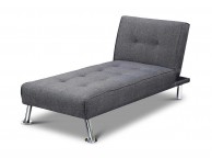 Sleep Design New York Grey Fabric Chaise Lounge Bed Thumbnail