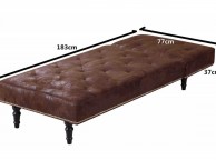 Sleep Design Charles Brown Faux Suede Chaise Lounge Bed Thumbnail