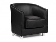 Sleep Design Endon Black Faux Leather Tub Chair Thumbnail