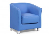 Sleep Design Vegas Blue Faux Leather Tub Chair Thumbnail