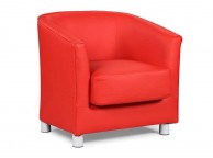 Sleep Design Vegas Red Faux Leather Tub Chair Thumbnail