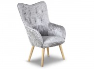 Sleep Design Coven Crushed Silver Velvet Fabric Chair Thumbnail