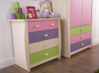 GFW Sydney 3+2 Chest of Drawers Pink and Lilac Thumbnail