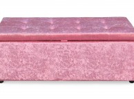 Sleep Design Crushed Pink Velvet Ottoman Blanket Box Thumbnail