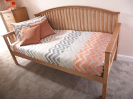 GFW Madrid 3ft Single Oak Finish Wooden Day Bed Thumbnail