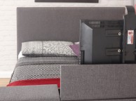 GFW Newark 5ft Kingsize Grey Fabric Electric TV Bed Frame Thumbnail