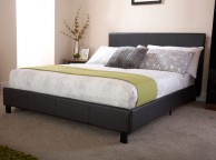 GFW Bed In A Box 4ft Small Double Black Faux Leather Bed Frame Thumbnail