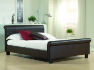Time Living Aurora 4ft6 Double Brown REAL LEATHER Bed Frame Thumbnail