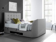 Kaydian Barnard 5ft Kingsize Light Grey Fabric Ottoman TV Bed Thumbnail