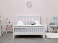 Sleep Design Adlington 4ft6 Double White Wooden Bed Frame Thumbnail