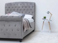 Sleep Design Hampton 5ft Kingsize Grey Velvet Sleigh Bed Frame Thumbnail