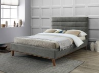 Time Living Mayfair 5ft Kingsize Light Grey Fabric Bed Frame Thumbnail
