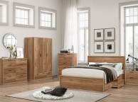 Birlea Stockwell 4ft Small Double Oak Finish Wooden Bed Frame With Drawers Thumbnail