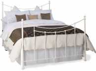 OBC Winchester 4ft Small Double Glossy Ivory Metal Headboard Thumbnail