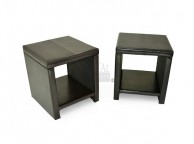 Metal Beds Texas Black Faux Leather Bedside Table Thumbnail