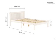 Birlea Rio 4ft6 Double White Washed Pine Wooden Bed Frame Thumbnail