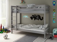 Noomi Nora Grey Wooden Bunk Bed With Trundle And 3 Mattresses Thumbnail
