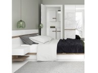 FTG Chelsea Bedroom 3 Door Wardrobe in white with an Truffle Oak Trim Thumbnail