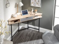 GFW Telford Corner Desk In Light Oak And Grey Thumbnail