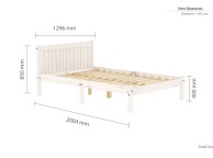 Birlea Rio 4ft Small Double White Washed Pine Wooden Bed Frame Thumbnail