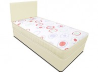Joseph Planet Cream 2ft 6 Small Single Open Coil (Bonnell) Spring Divan Bed WITH FREE HEADBOARD Thumbnail