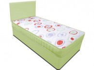 Joseph Planet Lime 2ft 6 Small Single Open Coil (Bonnell) Spring Divan Bed WITH FREE HEADBOARD Thumbnail