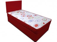 Joseph Planet Red 3ft Single Open Coil (Bonnell) Spring Divan Bed WITH FREE HEADBOARD Thumbnail