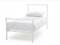 Serene Chloe 3ft Single Ivory Gloss Metal Bed Frame Thumbnail