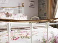 Serene Ethan Ivory Gloss with Brass 6ft Super King Size Metal Bed Frame Thumbnail