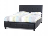 Serene Catania 4ft6 Double Black Faux Leather Bed Frame Thumbnail