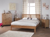 Serene Esther 4ft6 Double Oak Finish Wooden Bed Frame Thumbnail