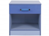 GFW Ottawa 2 Tones Gloss Blue 1 Drawer Bedside Cabinet Thumbnail