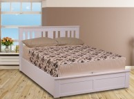 Sweet Dreams Coliseum 4ft6 Double White Ottoman Lift Wooden Bed Frame Thumbnail