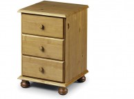 Julian Bowen Pickwick Pine Wooden 3 Drawer Bedside Cabinet Thumbnail