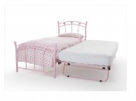 Serene Jemima 2ft6 Small Single Pink Metal Guest Bed Thumbnail