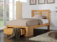Flintshire Bretton 3ft Single Oak Finish Bed With Drawer Thumbnail