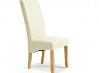 Serene Merton Cream Faux Leather Dining Chairs With Oak Legs (Pair) Thumbnail