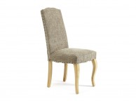 Serene Kensington Bark Fabric Dining Chairs With Oak Legs (Pair) Thumbnail