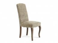 Serene Kensington Bark Fabric Dining Chairs With Walnut Legs (Pair) Thumbnail