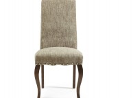 Serene Kensington Bark Fabric Dining Chairs With Walnut Legs (Pair) Thumbnail