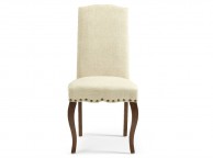 Serene Kensington Pearl Fabric Dining Chairs With Walnut Legs (Pair) Thumbnail