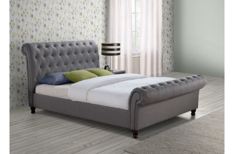 Birlea Castello 6ft Super Kingsize Grey Fabric Bed Frame by Birlea Birlea Castello 6ft Super Kingsize Grey Fabric Bed Frame by Birlea