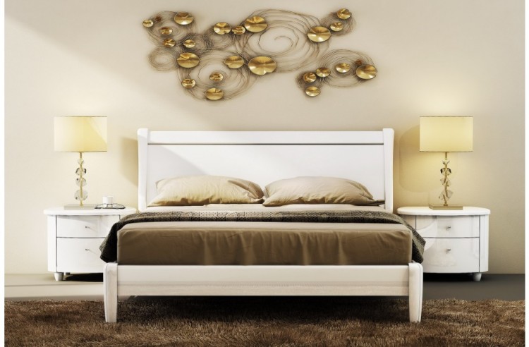 Birlea Aztec White 4ft6 Double High Gloss Bed Frame By Birlea Aztec White 4ft6 Double High Gloss Bed Frame