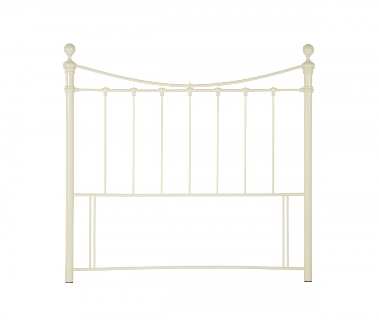Serene Ethan Ivory Gloss 4ft Small Double Metal Headboard by Serene