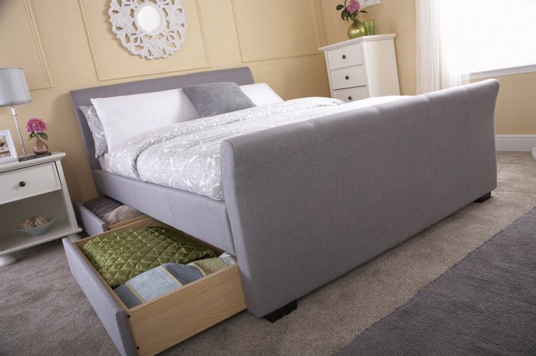 gfw hannover 5ft kingsize grey fabric storage bed by gfw king size storage bed