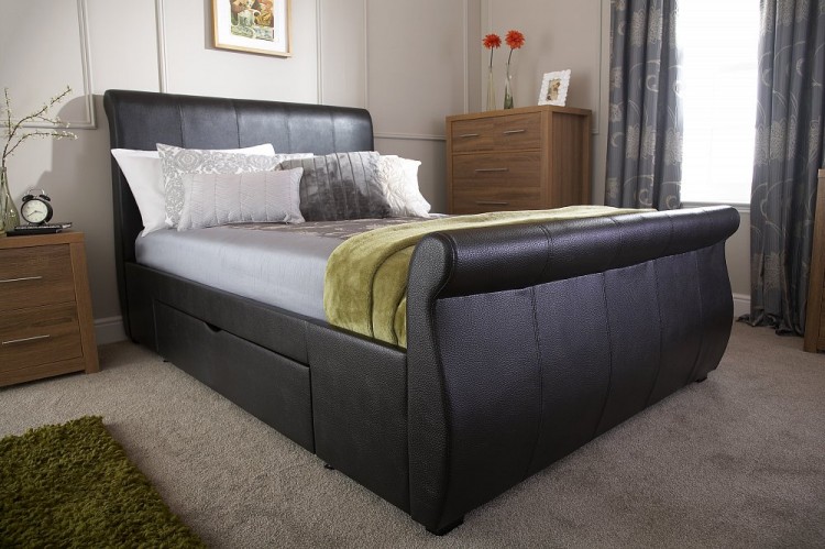 Gfw Alabama 5ft Kingsize Black Faux Leather Storage Bed Frame By Gfw Alabama 5ft Kingsize Black Faux Leather Storage Bed Frame