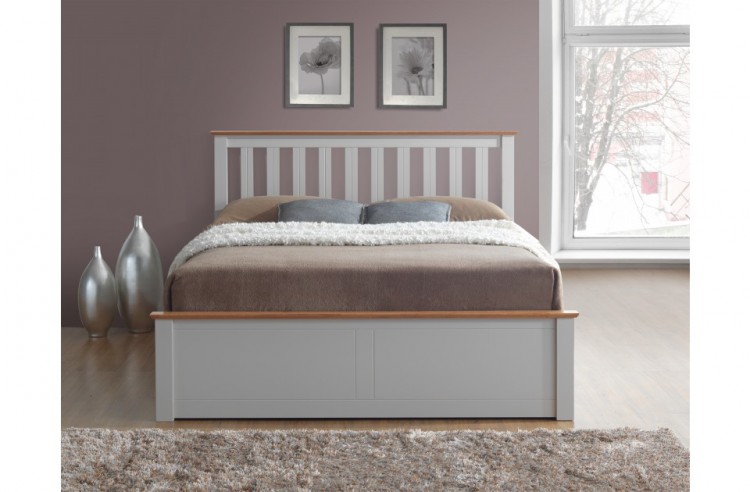 Birlea Phoenix 4ft Small Double Pearl Grey Ottoman Lift Wooden Bed Small Double Pearl Grey Ottoman Lift Wooden Bed Frame Birlea