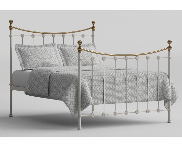 Obc Carrick 6ft Super Kingsize White With Brass Metal Bed Frame By Obc Carrick 6ft Super Kingsize White With Brass Bed Frame