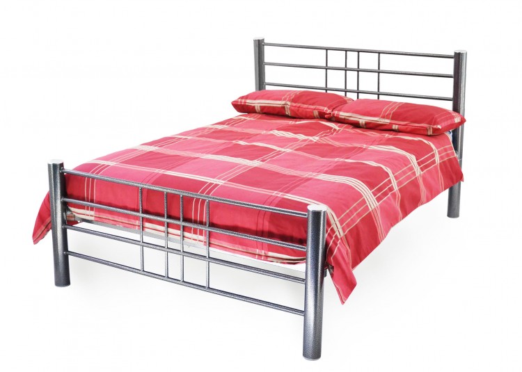 Metal Beds Cuba 3ft (90cm) Single Silver Metal Bed Frame by Metal Beds Ltd